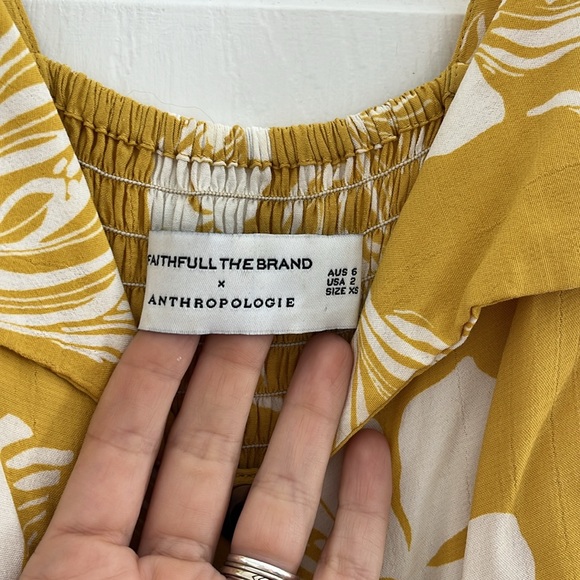 Faithful the Brand x Anthropologie Yellow Floral Jumpsuit - Picture 2 of 6